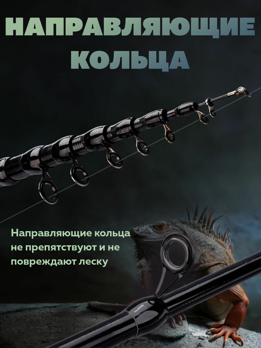 Удочка карбоновая складная с кольцами FRECCIA 5 метров — фото 1
