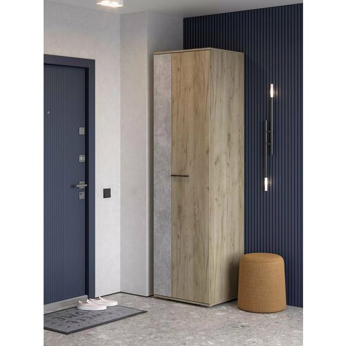 Шкаф для прихожей Бостон ШК-600 дуб крафт серый/бетонный камень, МебельТИ