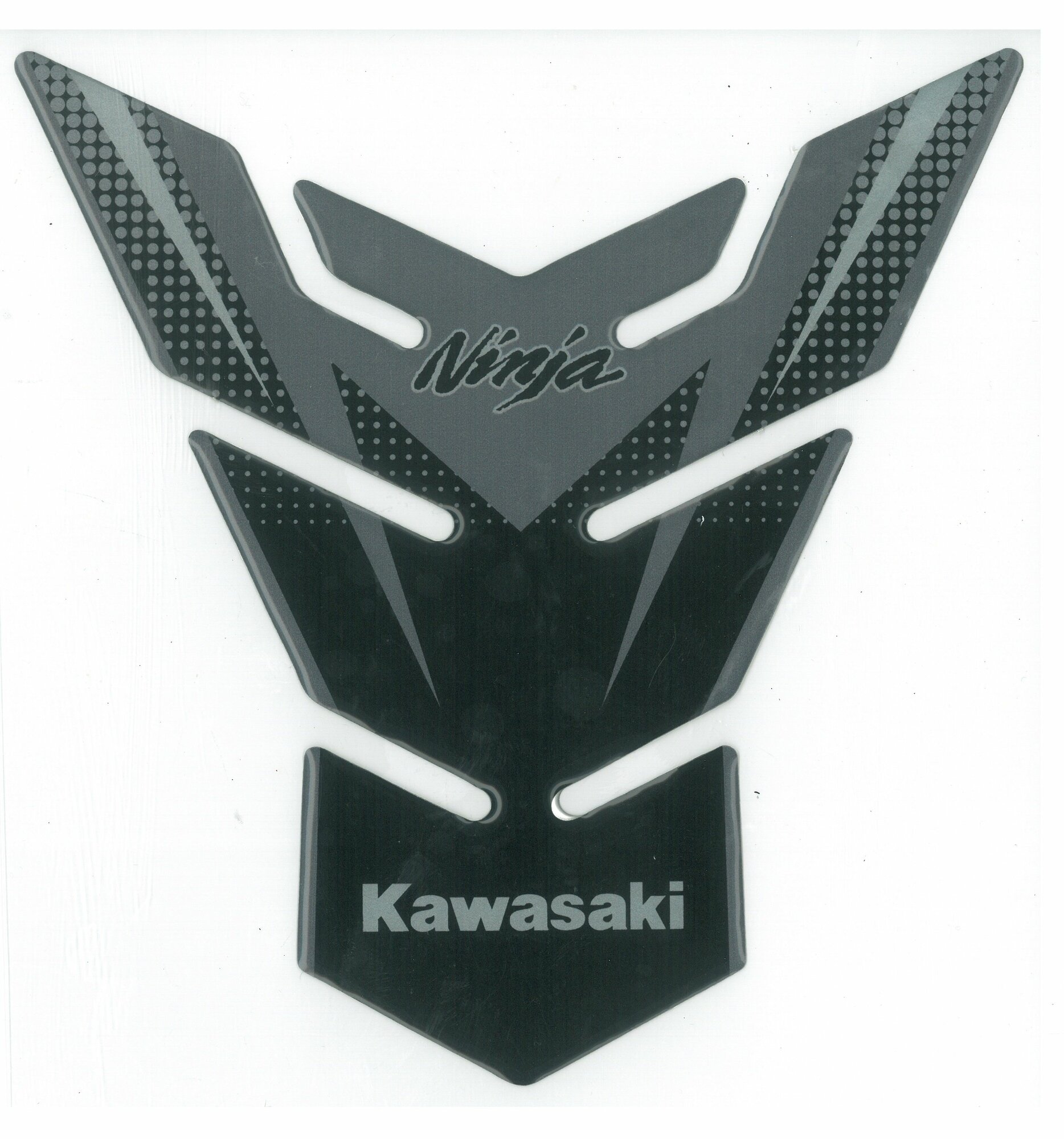 Наклейка на бак Kawasaki Ninja Серо-Черная