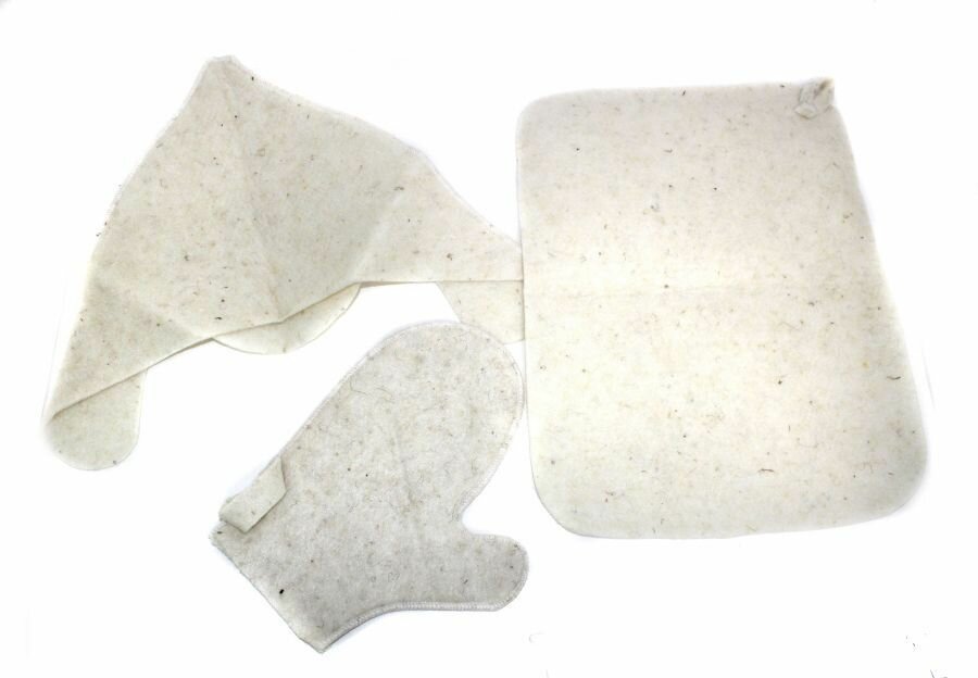 Набор для бани 3 пр  шапка  Буденовка  коврик рукавичка   арт  13225  Бацькина баня 