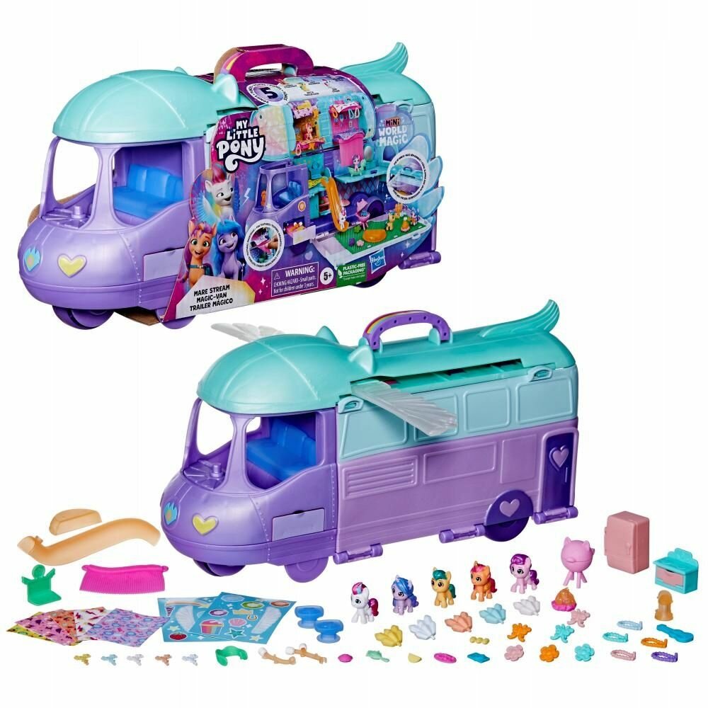 Фигурки My Little Pony - Набор волшебный пони-автобус Mini World Magic Pony Bus + 5 фигурок F7650