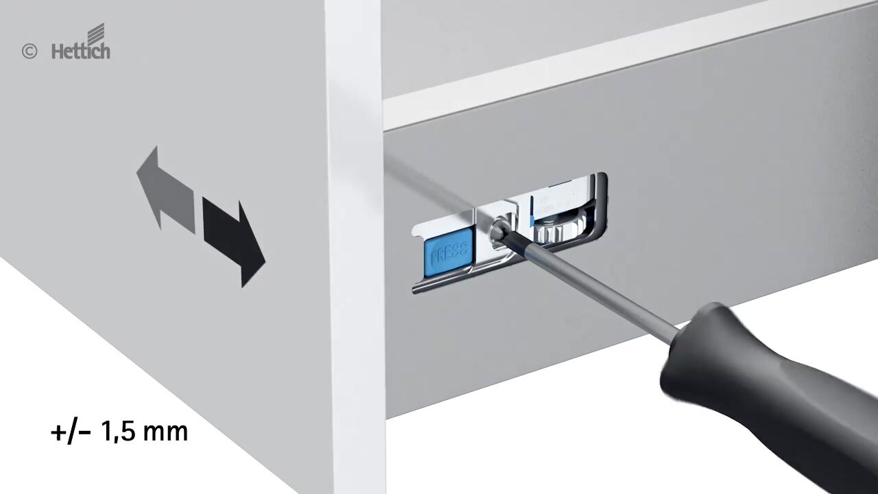 Комплект фурнитуры ящика HETTICH InnoTech Atira с доводчиком Silent System частичное выдвижение, 470X70 мм, белый — фото 1