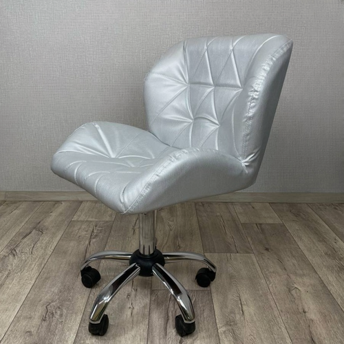 Изображение товара Стул для мастера на колесиках, FitBest, Ракушка, экокожа, перламутровый