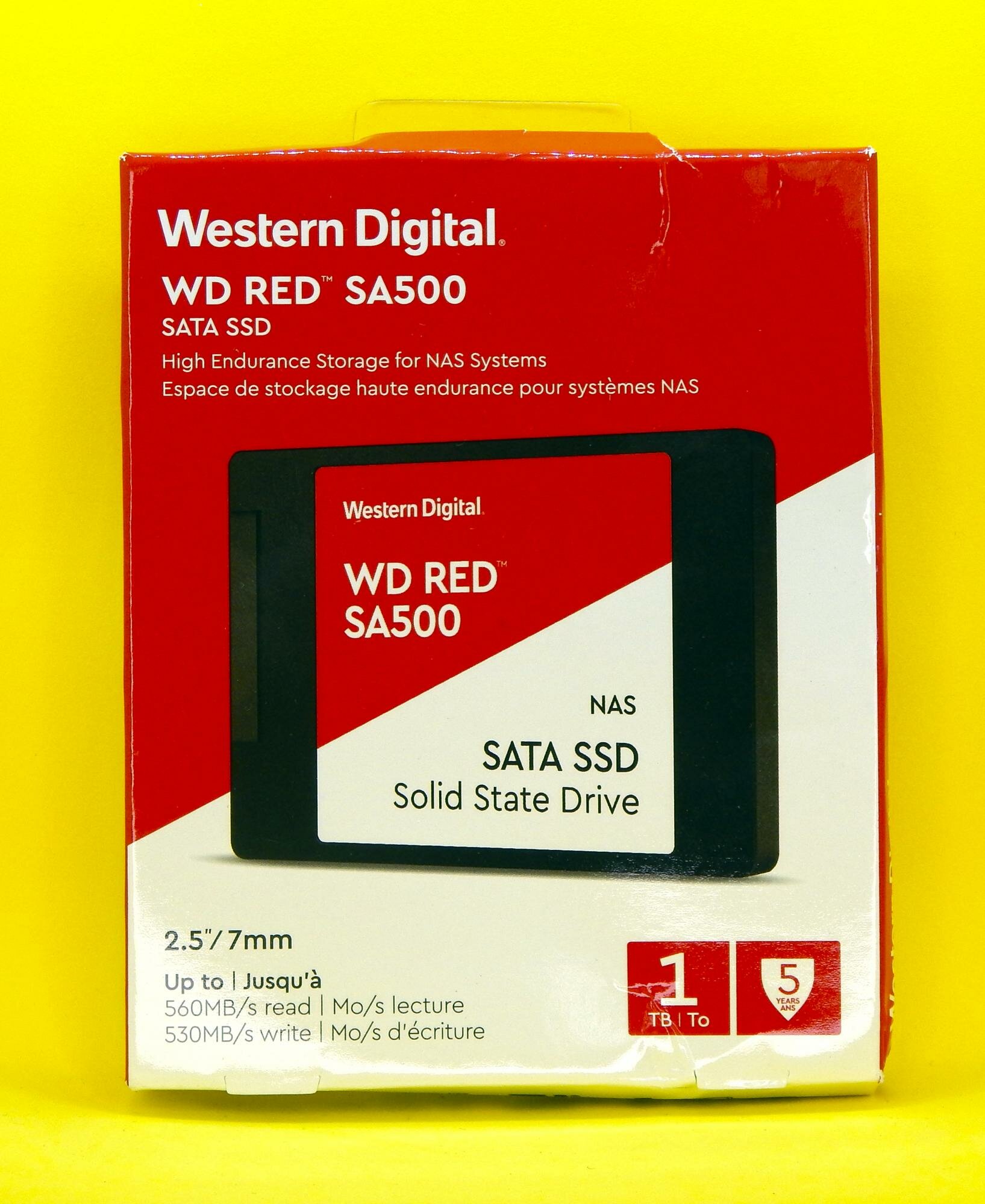 Твердотельный накопитель WD Red SA500 1TB SSD, SATA III 6 Gb/s, 2.5", WDS100T1R0A
