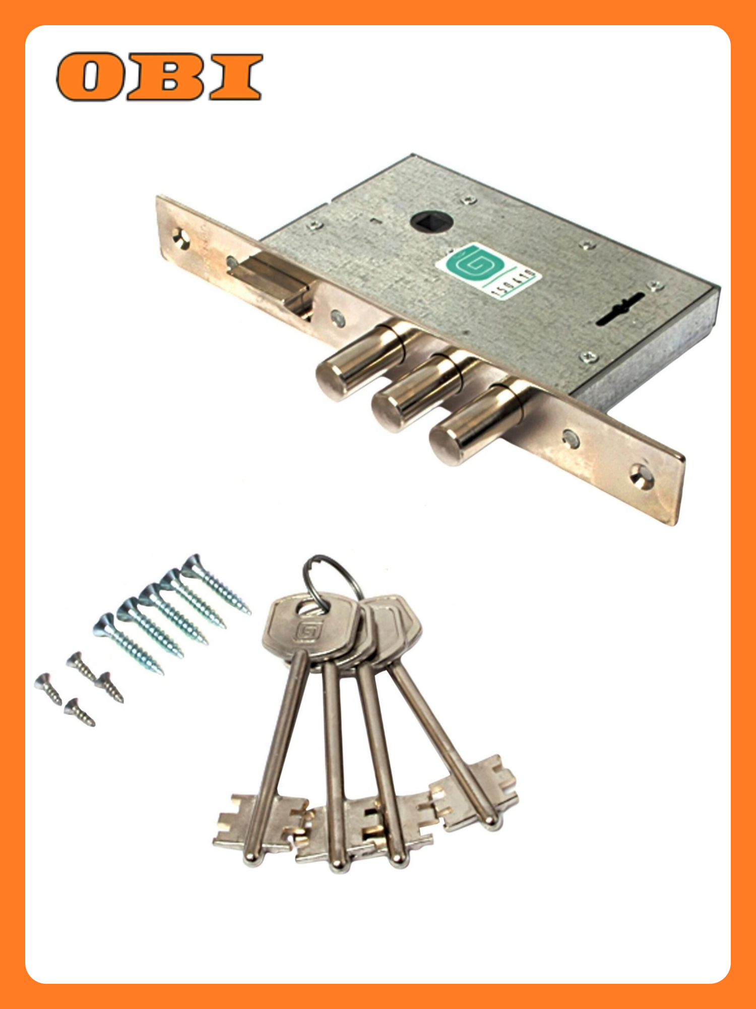 Замок врезной Гардиан для деревянных и металлических дверей серебристый