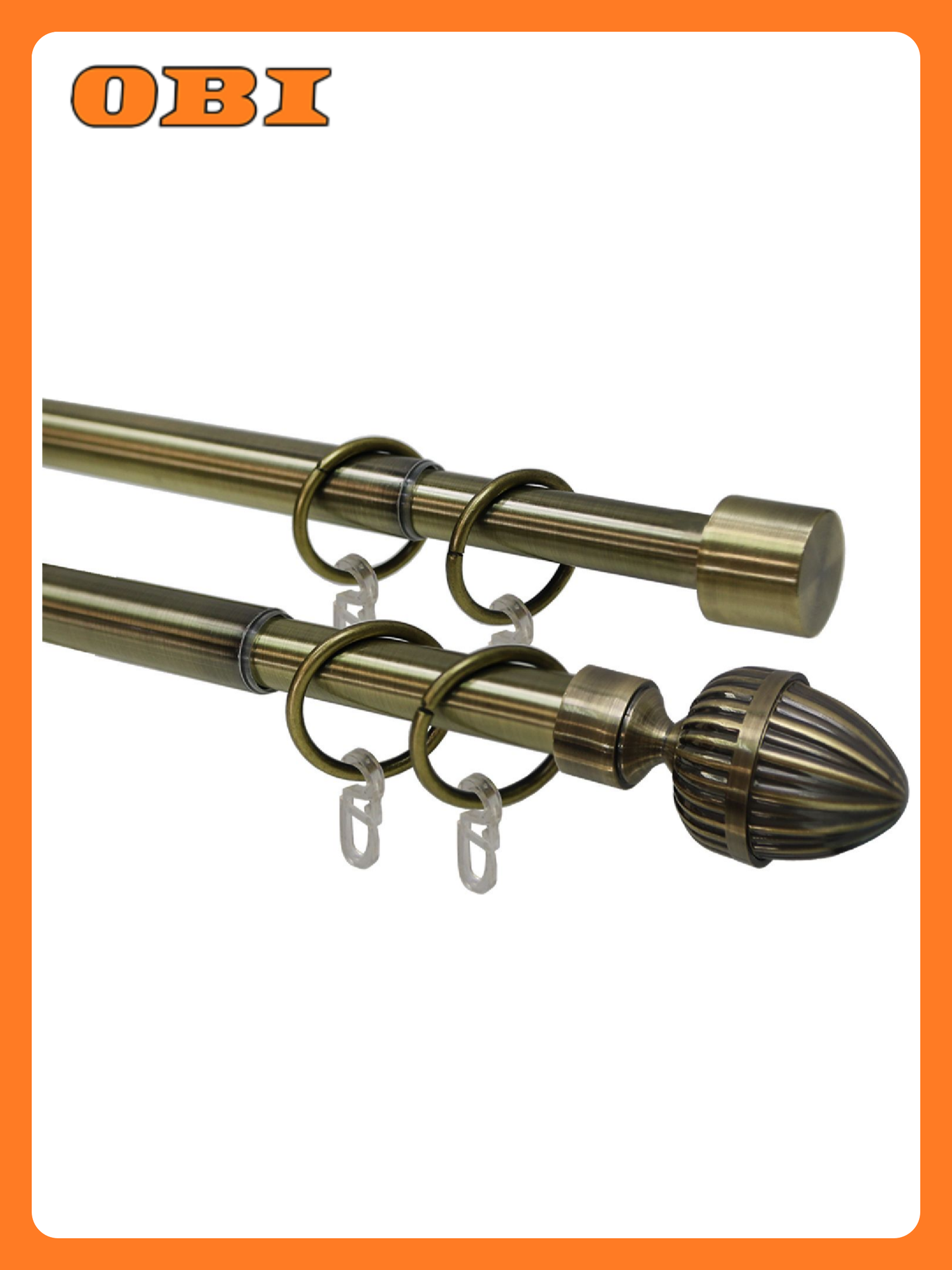 Карниз двухрядный Эскар телескопич наконечник орех 160-320 см золото антик