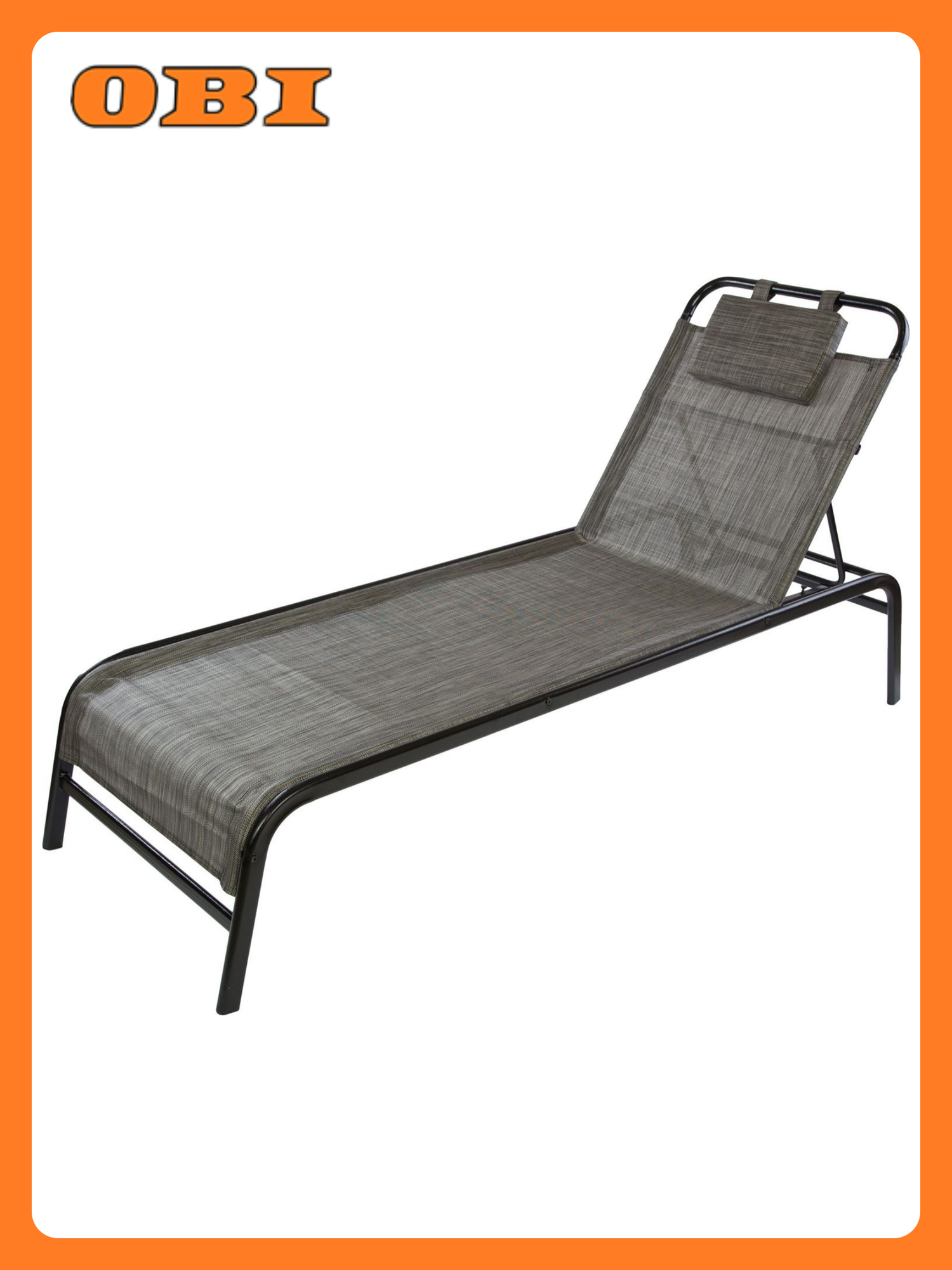 Шезлонг GreenGard  металлический каркас  текстиль  складной  подголовник