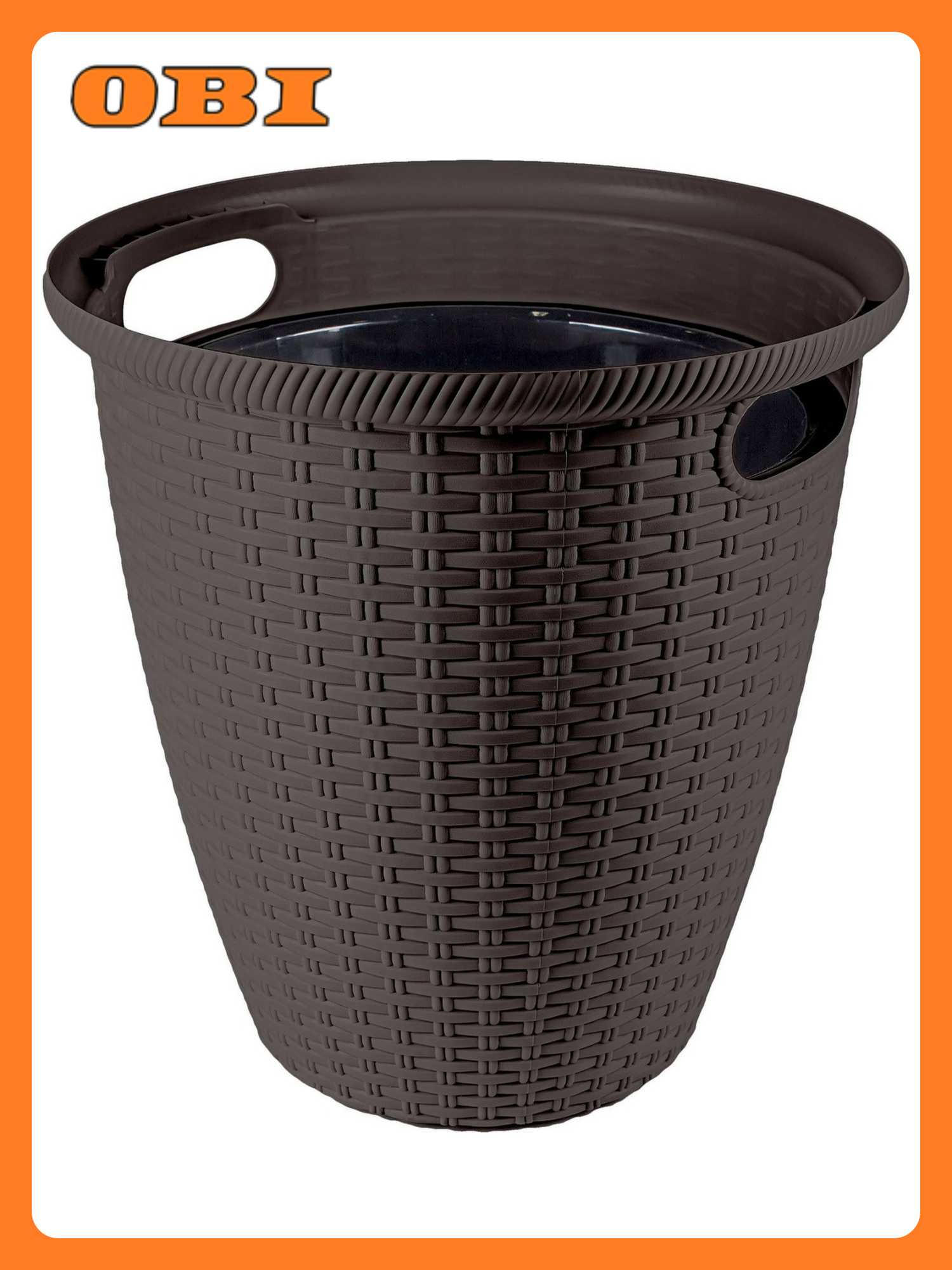 Кашпо InGreen Rattan, полипропилен, напольное, для дома и улицы, объем 20 литров