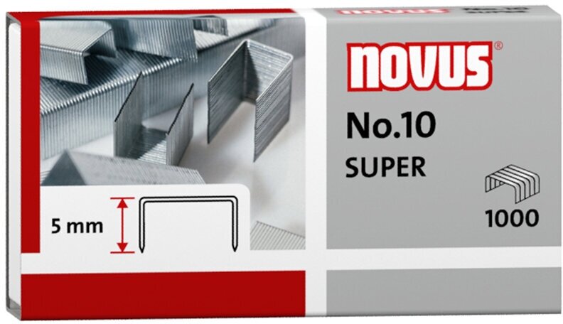 Novus Скобы для степлера №10, оцинкованные, 1000 шт, 5 упаковок