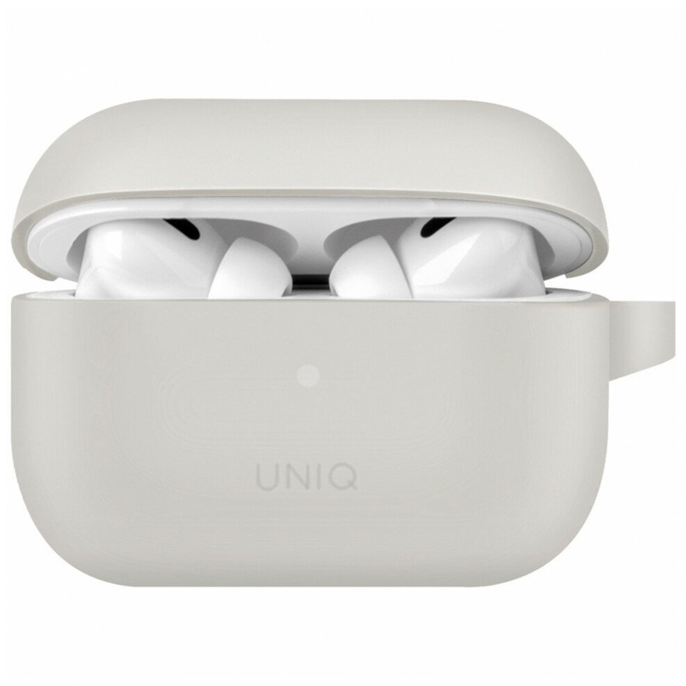 Комплект Uniq - чехол с карабином Vencer Silicone case + ремешок для AirPods Pro 2, цвет Серый (AIRPODSPRO2-VENGRY)