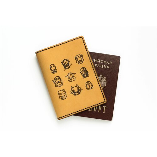 фото Обложка для паспорта coup, натуральная кожа, отделение для карт, желтый