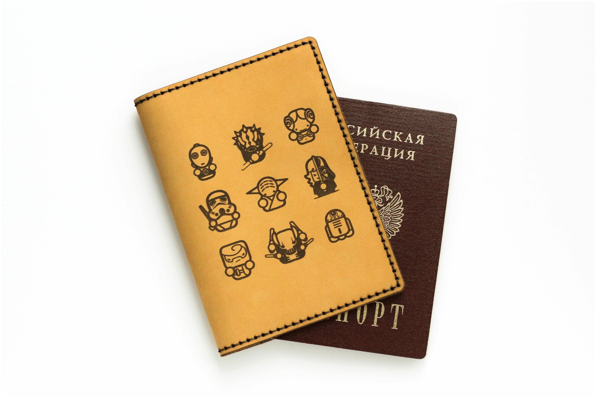 Обложка для паспорта из натуральной кожи Star Wars 