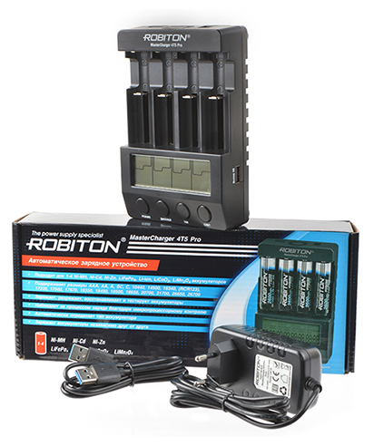 Зарядное устройство ROBITON MasterCharger 4T5 Pro для Ni-Mh, Ni-Cd, Li-Fe, Li-ion