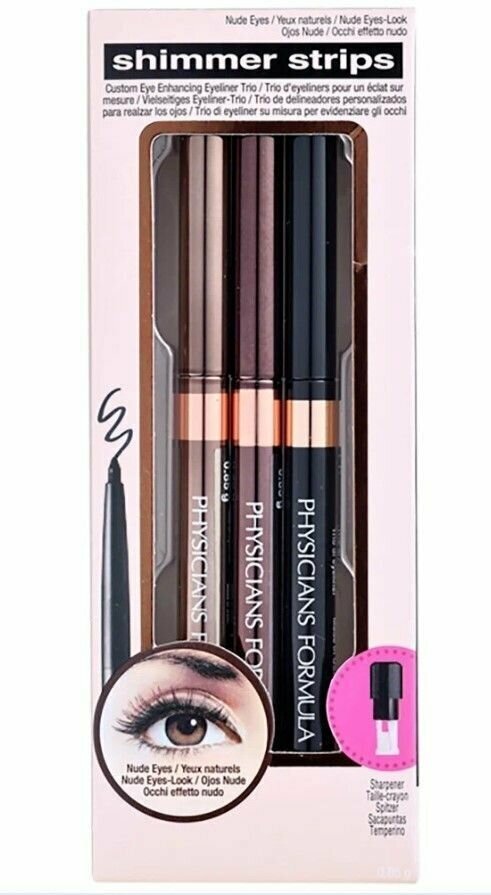 PHYSICIANS FORMULA Карандаши для век из набора Shimmer Strips Custom Eye Enhancing Eyeliner Trio-Nude Eyes тон шампань, олово, черный