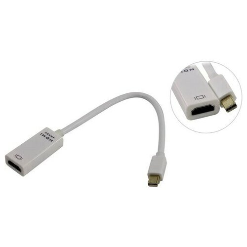 Видео адаптер Orient C315W mini DisplayPort на HDMI 4K*2K кабель 0.2 метра, белый