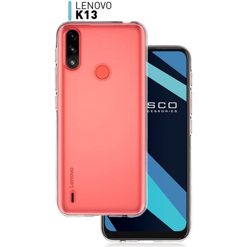 Чехол ROSCO для Lenovo K13 (Леново К13), бортик (защита) вокруг блока камер, силиконовый чехол, тонкий, прозрачный