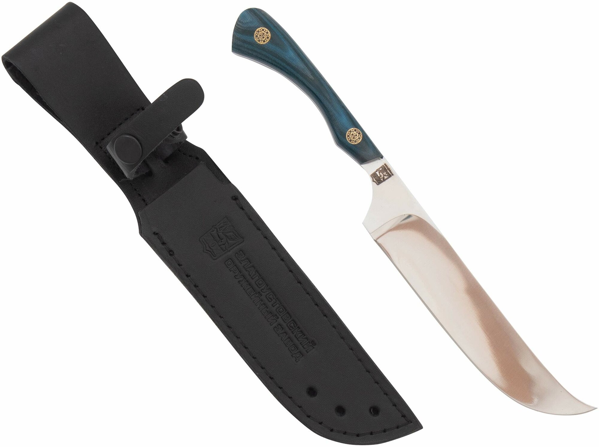 Нож Цельнометаллический "Пчак" (сталь 95x18, сине-зеленая микарта)