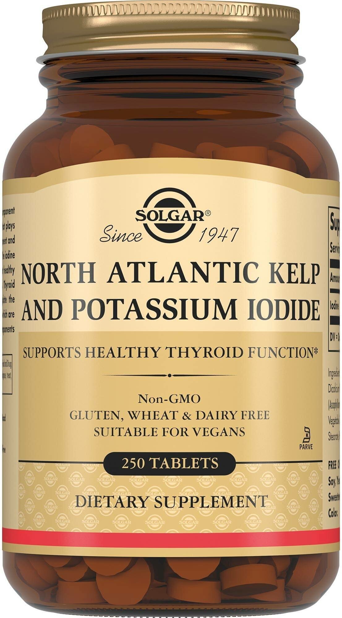 Solgar North Atlantic Kelp and Potassium Iodide  таб., 200 г, 250 шт.