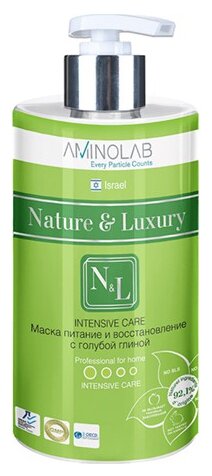 Nature & Luxury Маска для волос Питание и Восстановление с голубой глиной, 460 мл, 6 уп.