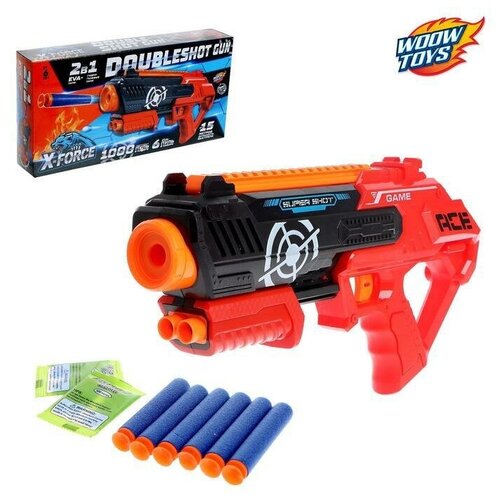 фото Woow toys бластер doubleshot gun, стреляет мягкими пулями,