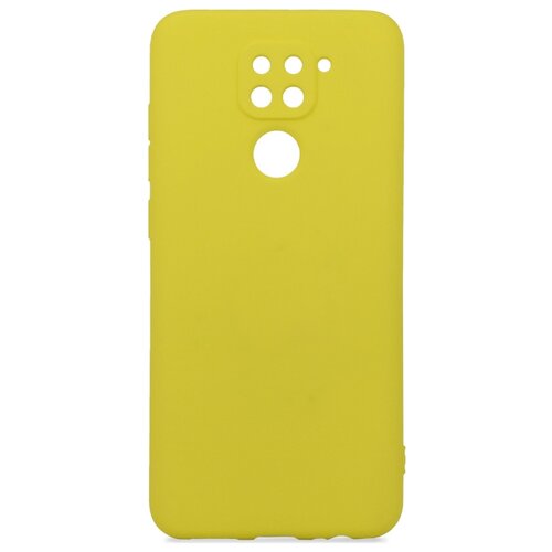 фото Силиконовый чехол для xiaomi redmi note 9 / с бархатистым покрытием внутри / чехол 360 градусов с противоударными бортами / чехол с функцией защитного стекла для камеры (желтый) pastila