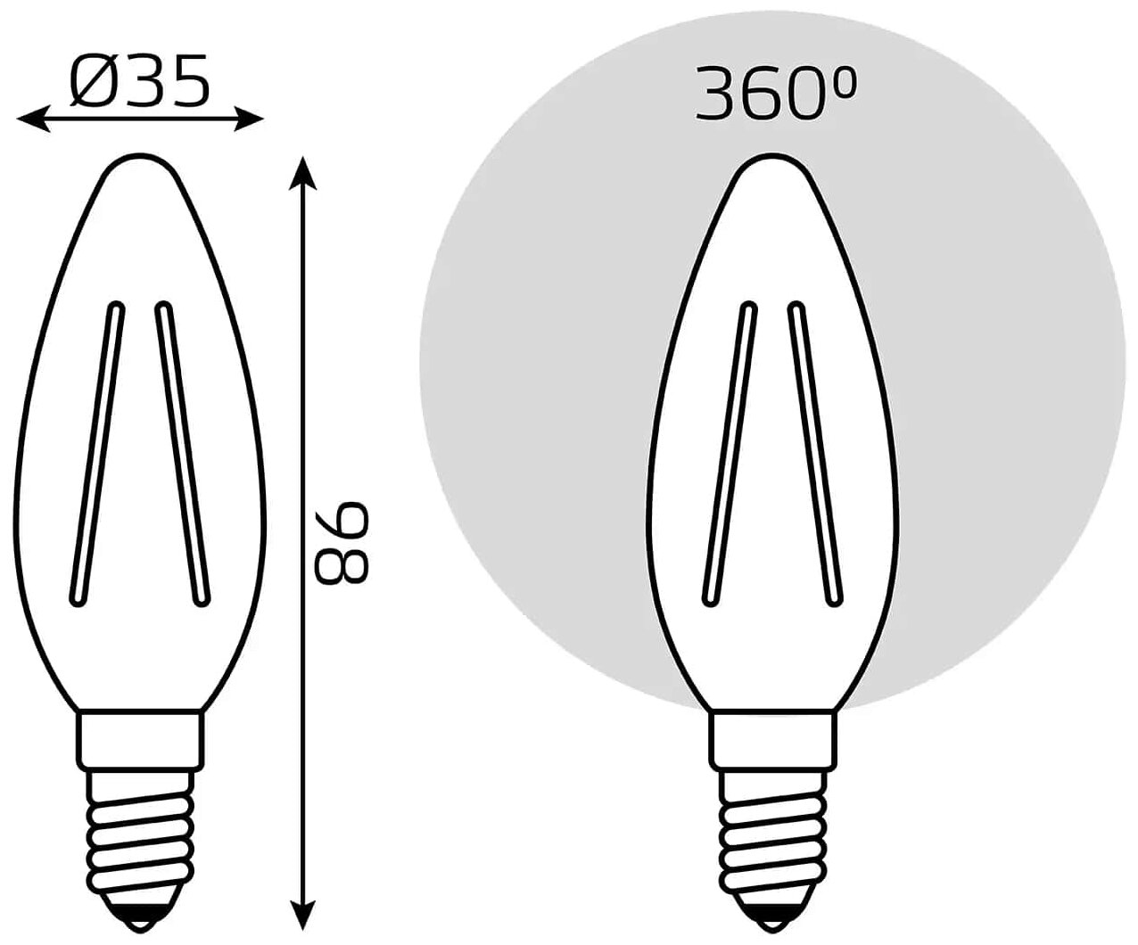 Лампа светодиодная Gauss Basic Filament E14 4.5Вт 4100K 1031215 - фотография № 6