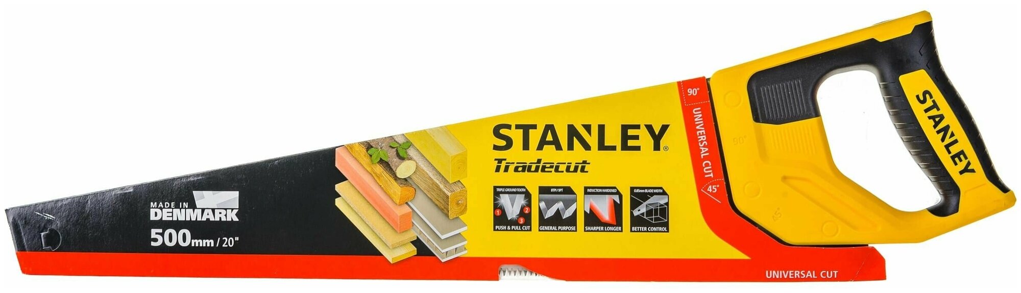 Ножовка по дереву Tradecut с закаленным зубом STANLEY STHT20350-1 7х500 мм