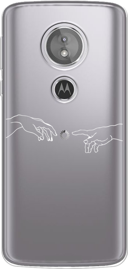 Силиконовый чехол на Motorola Moto E5 / Моторола Мото Е5 "Загрузка творения", прозрачный