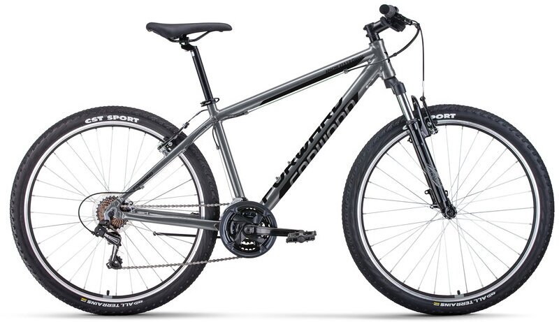 Велосипед взрослый горный 27,5" Forward Apache 27,5 1.0 D Classic рама 17" серо-черный