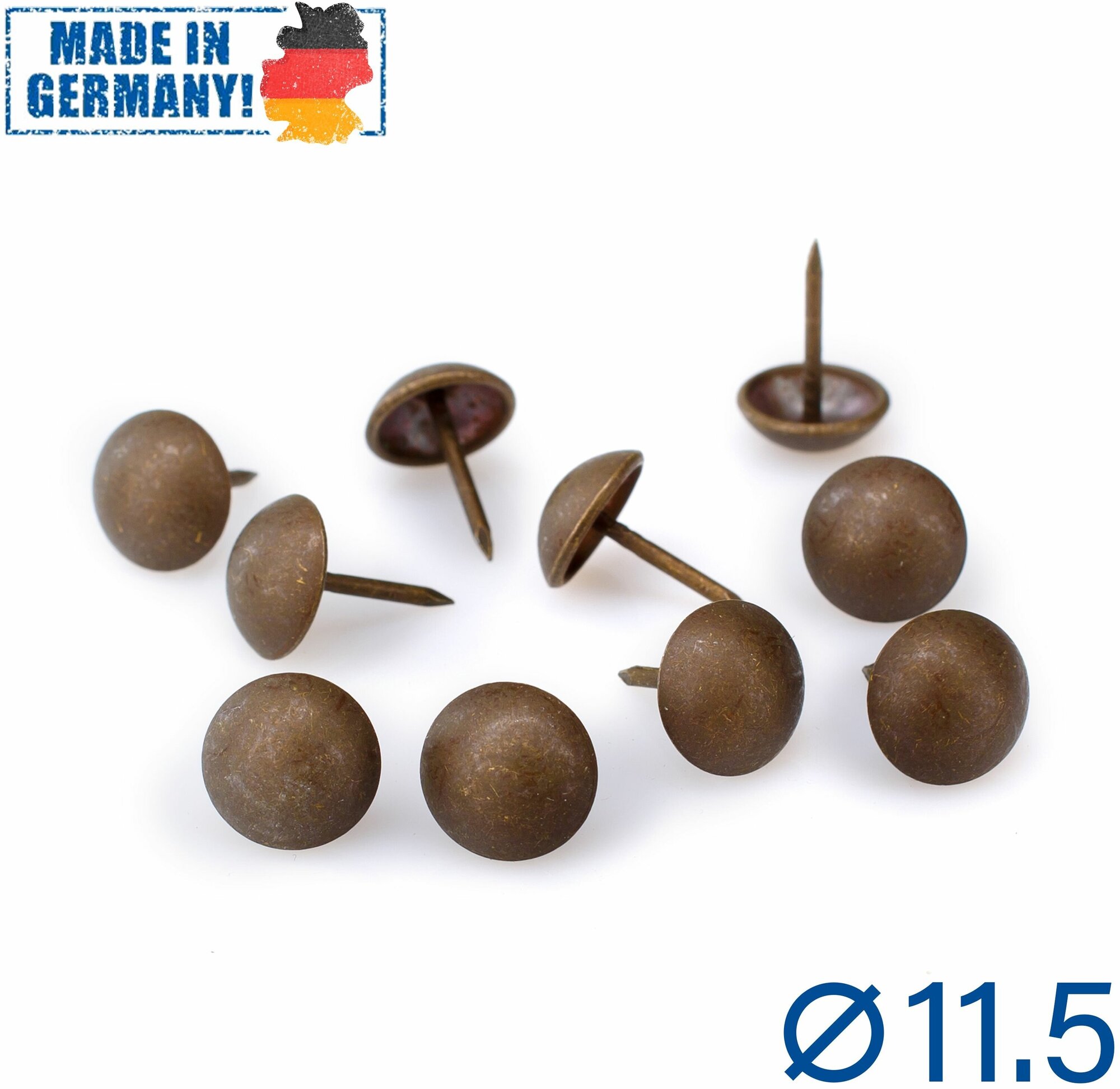 фото Гвозди декоративные HEICO, мебельные, для обивки, каретной стяжки, 11.5x13 мм, 100шт, 1009, натуральный