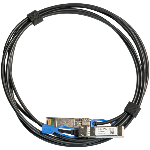 XS+DA0001 Патч-корд MikroTik 25G 1м черный SFP28-SFP28 кабель mikrotik xs da0001 26 см 1 метр вес 0 1 кг гарантия 1 год