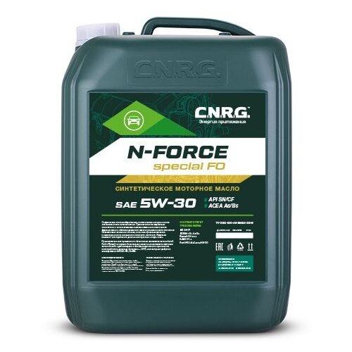 фото Синтетическое моторное масло c.n.r.g. n-force special fo 5w-30 sn/cf, 4 л