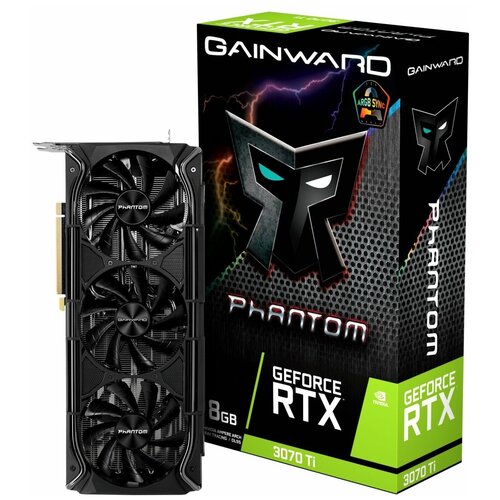 Видеокарта Gainward RTX3070Ti PHANTOM 8GB GDDR6X 256bit 3-DP HDMI RTL