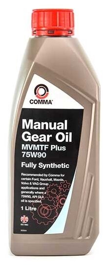 Масло трансмиссионное mvmtf plus 75w-90 comma 1л gear oil