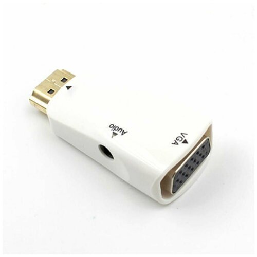 Конвертер-переходник с HDMI (M) на VGA (F) с аудио выходом адаптер vga m в hdmi f с аудио