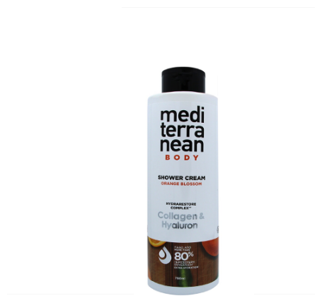 Mediterranean Shower Cream - Медитирэниан Крем для душа цветок апельсина с гиалуроновой кислотой, 750 мл -
