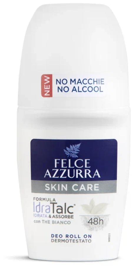 Felce Azzurra Шариковый дезодорант антиперспирант "Skin Care" с Белым чаем, 50 мл, 1 шт.