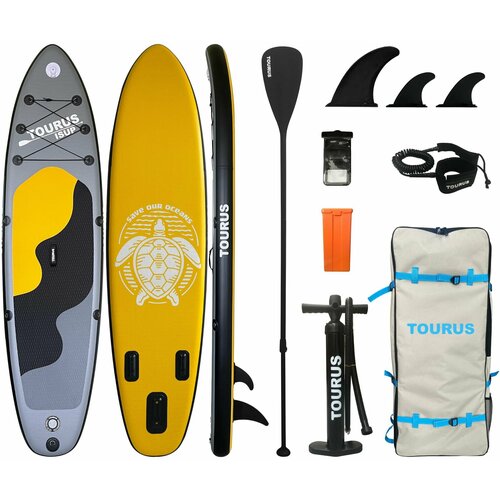 фото Надувная серфинг доска sup board tourus 10.0 yellowstone 2023 (305х76х15 см) с рюкзаком, веслом, насосом и страховочным лишем