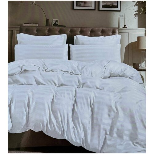 Комплект постельного белья Good Sleep, Страйп сатин, Евро, наволочки 50x70, 70x70