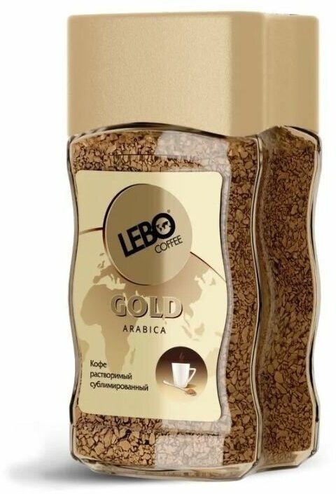 Кофе растворимый Lebo Gold 100гр х 6шт , стеклянная банка. Лебо голд - фотография № 3