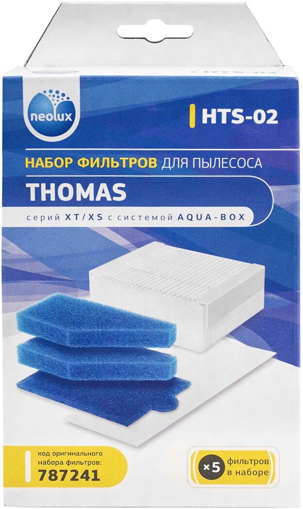 Фильтр для пылесоса Thomas (упаковка/5 фильтров), Neolux HTS-02