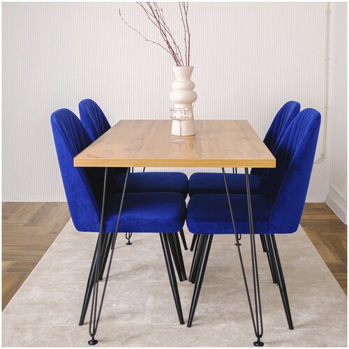 Обеденный стол SKANDI XplaceHOME дуб вотан, опоры лофт