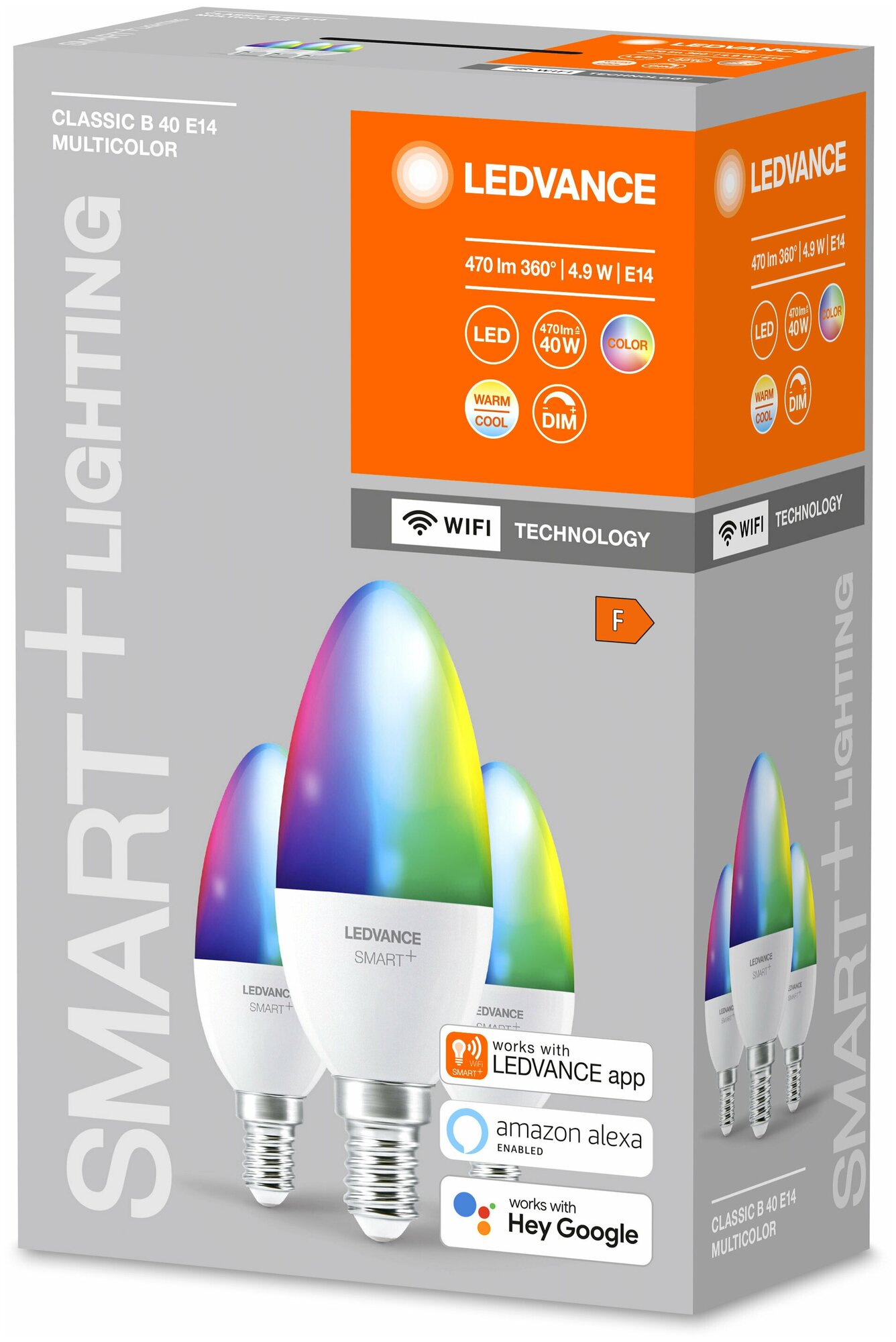 WiFi Candle Multicolour 40 5 W/RGBW 470Lm E14 d38*107 (3шт в упаковке) - лампа LEDVANCE