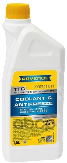 Антифриз Готовый К Прим. Жёлтый Ttc Traditional Technology Coolant Premix (1 5Л) Ravenol арт. 4014835755314