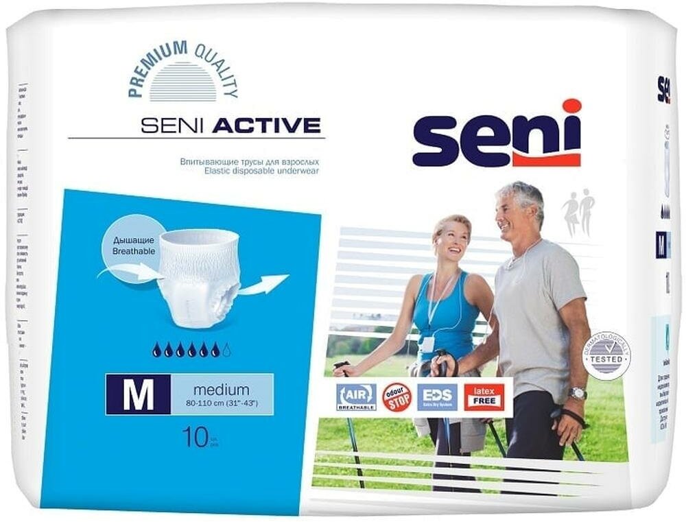 Seni Трусы впитывающие Active, 80-110 см, M (10 шт.)