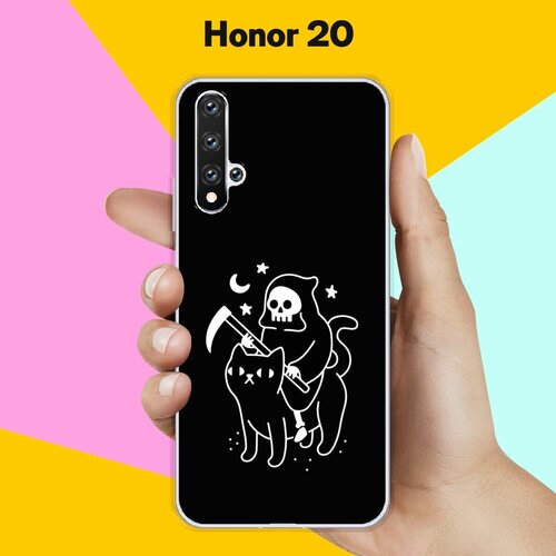 Силиконовый чехол на Honor 20 Череп и кот / для Хонор 20 силиконовый чехол на honor 20 хонор 20 кот и бумага