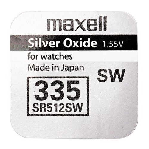 Элемент серебряно-цинковый Maxell 335, SR512SW (10) батарейка maxell 371 bl1 silver oxide 1 55v 1 шт