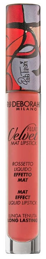 DEBORAH жидкая помада для губ матовая Rossetto Fluid Velvet Mat Painted By Paola Turani, оттенок 02 romantic pink