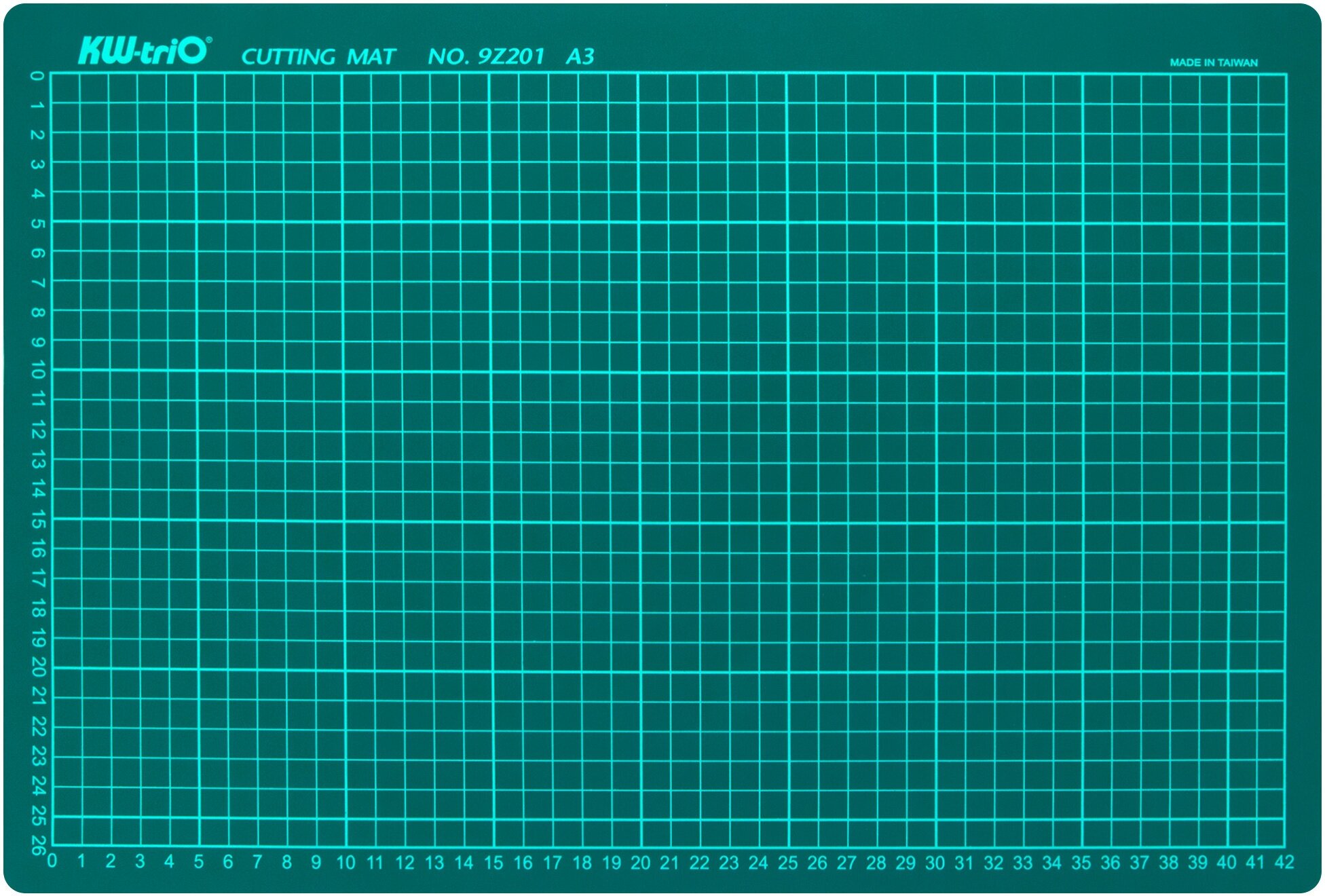 Коврик / мат для резки настольный А3 (450х300 мм) сантиметровая шкала зеленый 3 мм KW-Trio № 9Z201