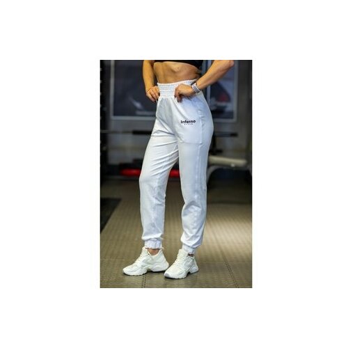 Брюки джоггеры  Inferno Style, полуприлегающий силуэт, спортивный стиль, карманы, размер XS, белый